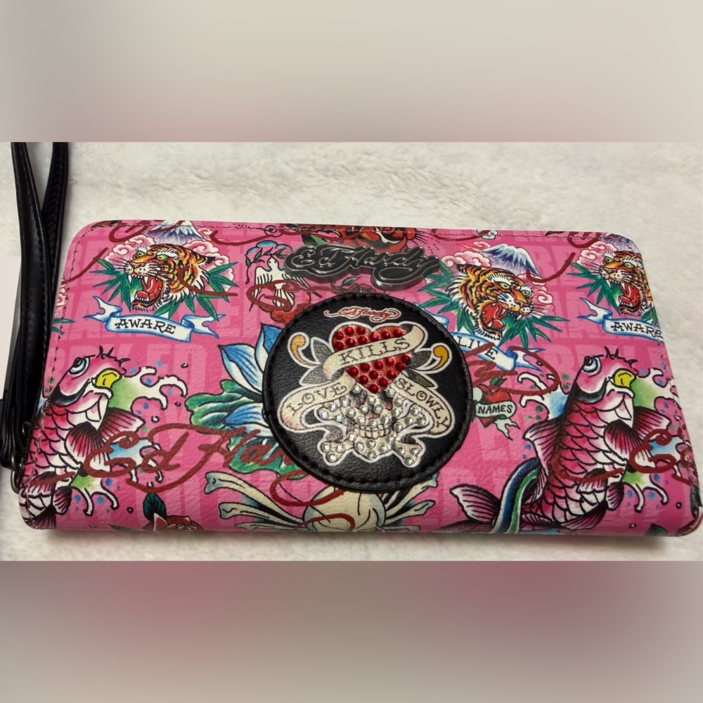 Ed Hardy Love kills slowly wristlet wallet